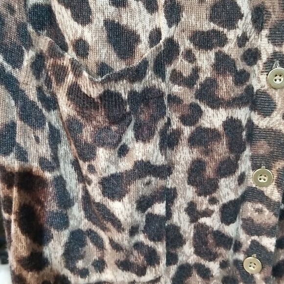 Lisa Rinna Collection Leopard Boyfriend Cardigan Size Medium - Picture 6 of 9
